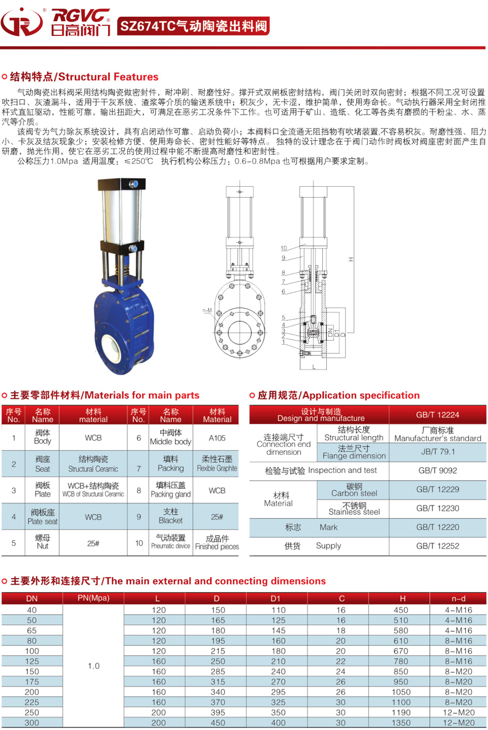 SZ674TC氣動陶瓷出料閥
